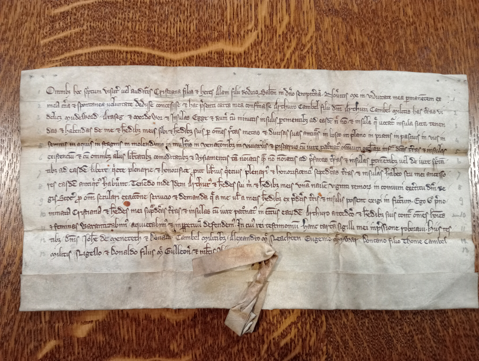 Scotland's Legal Treasures: Christina of the Isles Charter, c. 1314